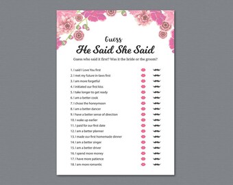 Autumn He Mentioned She Stated Activity Printable Bet Who Reported It Etsy picture relating to He Said She Said Bridal Shower Game Free Printable identify Autumn He Mentioned She Explained Recreation Printable Wager Who Claimed It Etsy